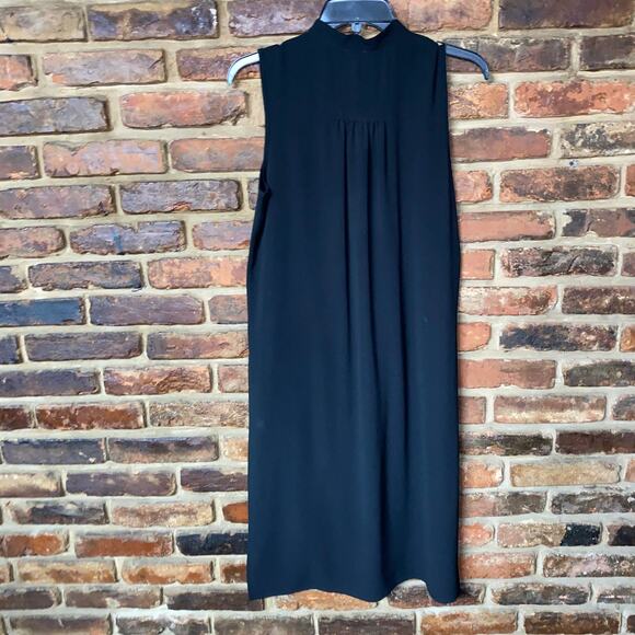 Spense Black Chiffon Sleeveless Button Down Midi Dress Women's Size Small - Picture 7 of 7